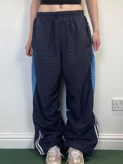 Contrast Stripe Wove Straight Leg Pants for Elastic Waist Loose Baggy Trousers Street Jogging Sweatpants