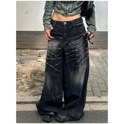 Baggy Blue Jeans America Y2k Denim Trousers Harajuku High Waist Cowboy Pants Autumn Trashy Clothes