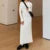 Ribbed Knit Full Sleeve Maxi Dress Crew Neck Bodycon Pencil Long Dress Tie Waist Dress 90s