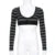 Y2k Striped Crop Top Button O-neck Long Sleeves Cardigan T-shirt Retro Harajuku Grunge Super-short Smock Top Tees