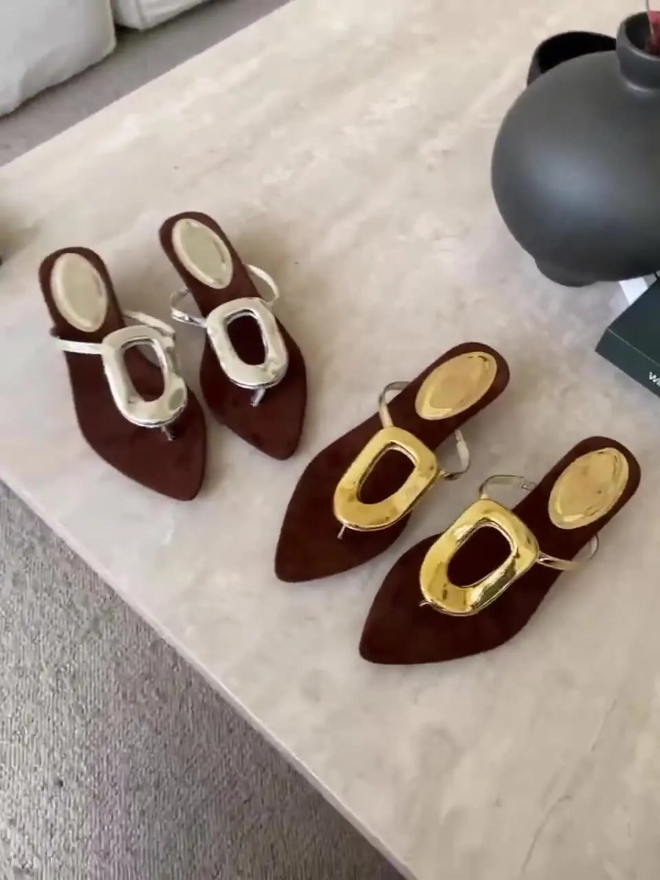Shoes Rubber Flip Flops ' Slippers on a Wedge Pointed Toe Flock Rivet Heels Low Hawaiian High Pu Rome Slides Fabric