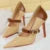 Retro Pumps Mixed Colors High Heels Stilettos Pu Leather Shoes Metal Buckle Heels Office Shoes Large Size 43