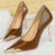 Shoes Retro High Heels Metal Pointed Tip Pumps Stiletto 9.5 Cm and 4.5cm Heels Party Shoes Office Shoes