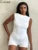 Simple Playsuits Summer New Basic Backless Sleeveless Slim Rompers Trend Daily Street Sporty One Piece