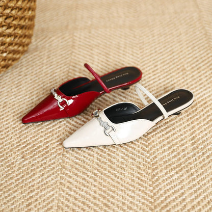 Low Shoes ' Slippers Pointed Toe Butterflyknot Flat Spring Pu Rubber Strange Style Shoes Woman Butterflyknot Slipp