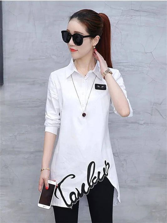 Shirts Long Sleeve Blouse ’s Embroidery Shirt Spring Wild Blouses Clothing Df2435