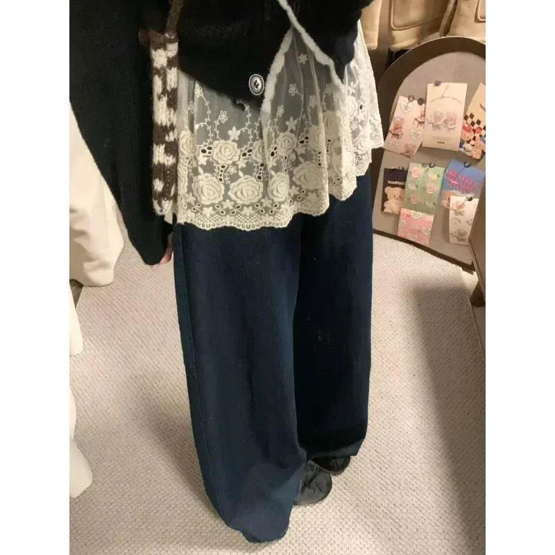 Korean Polka Dot Mesh Color Aline Skirt Spring New High Waist Hollow Seethrough Mini Skirt
