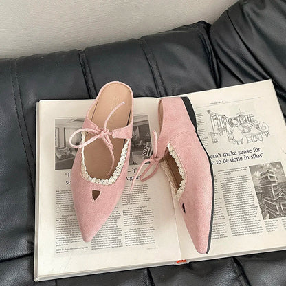 Designer Summer Pointed Toe Mules Slippers Dress Street Style Slip on Shoes