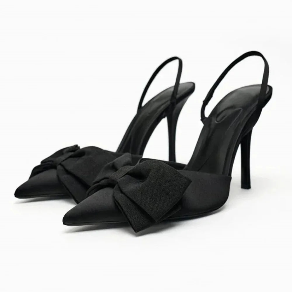 Cross Upper Pumps Slingbacks Point Head Spike Kitten Heels Sandals for Woman Khaki Heels Slipper Shoes Trend