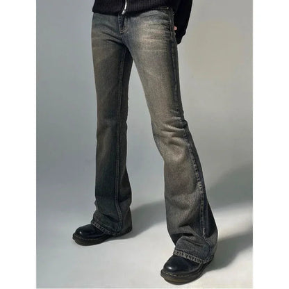 Retro Jeans Famale Clothing Loose Jeans Low Waist Y2k Aesthetics Baggy Flared Pants