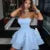 Ruched Strapless Cake Dress for Ruffle Tiered Splice Mini Dress Slim Fit Backless Party Dresses