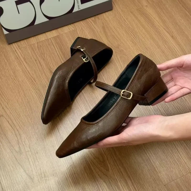 Slipon Flats Square Toe Slim Daily Shoes for Woman Autumn