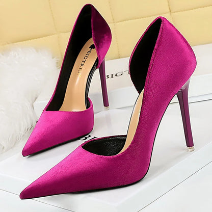 Shoes Purple Pumps Design Suede High Heels Party Shoes Stilettos Lady Heels Pumps Shoes Large Size 43