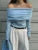 Sweater Knit Pullover Backless Slim Bandeau Cropped Top Off-shoulder Autumn Knitwear Top