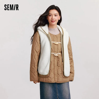 Cotton Jacket Imitation Lamb Wool Vest Waterproof Lightweight Cotton Jacket Winter New Two-piece Set