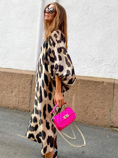Zabrina - Leopard Print Maxi Dress