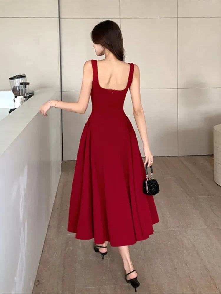Y2k Summer Midi Dress Sleeveless Aline Birthday Evening Party Dress Princess Slip Vestidos