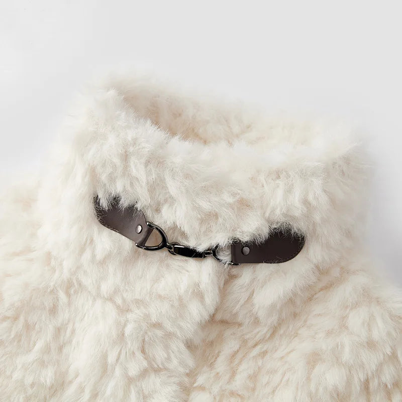 Coat Imitation Rabbit Fur Imitation Suede Patchwork Retro New Winter Loose Stand-up Collar Jacket