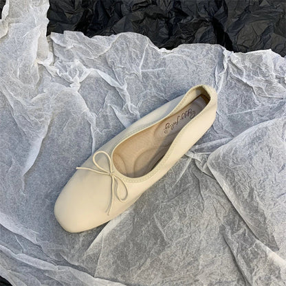 Spring Flats Ballerina Shoes Brand Square Toe Flat Ballet Shoe Female Slip on Loafers Zapato