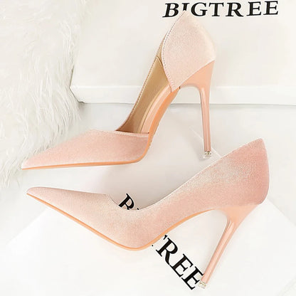 Shoes Purple Pumps Design Suede High Heels Party Shoes Stilettos Lady Heels Pumps Shoes Large Size 43