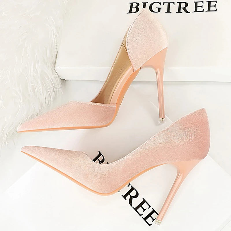 Shoes Purple Pumps Design Suede High Heels Party Shoes Stilettos Lady Heels Pumps Shoes Large Size 43