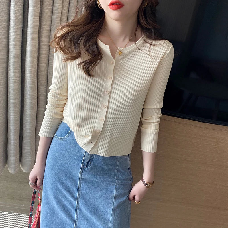 Knitted Cardigan With Camisole Skirt, Thin Outer Layer for Summer Yellow Short Cover Up, Shawl Sun Protection Jacket Top