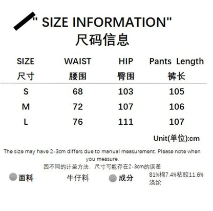 Patchwork Jeans Y2k Baggy Straight Cargo Pants Punk High Waist Wide Leg Denim Trousers 90s