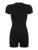 Back Zip Up O Neck Short Sleeve Skinny Gray Playsuits for Black Basic Sports Summer Rompers