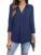 Spring Summer Style Blouses Shirts Lady Three Quarter Sleeve Turn-down Collar Color Loose Blouse Tops Df5012