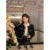 Cropped Tweed Jackets Black Thicken Coat Korean Single Breasted Blazer Warm Short Outerwear Tops