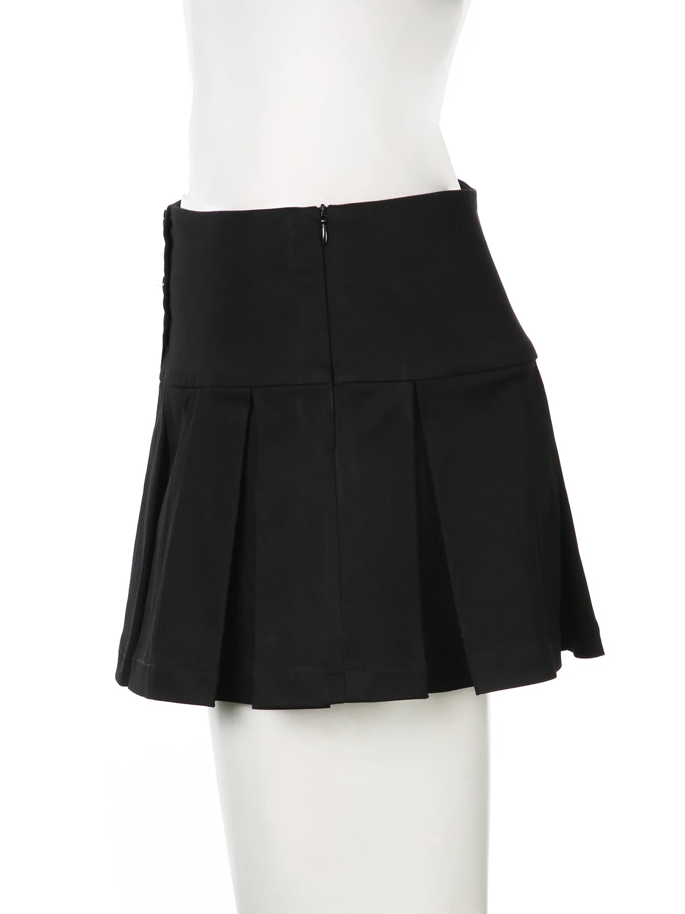 All Match Black Button Pleated Mini Skirts Harajuku Shorts Skirt Japanese 2000s Style Y2k