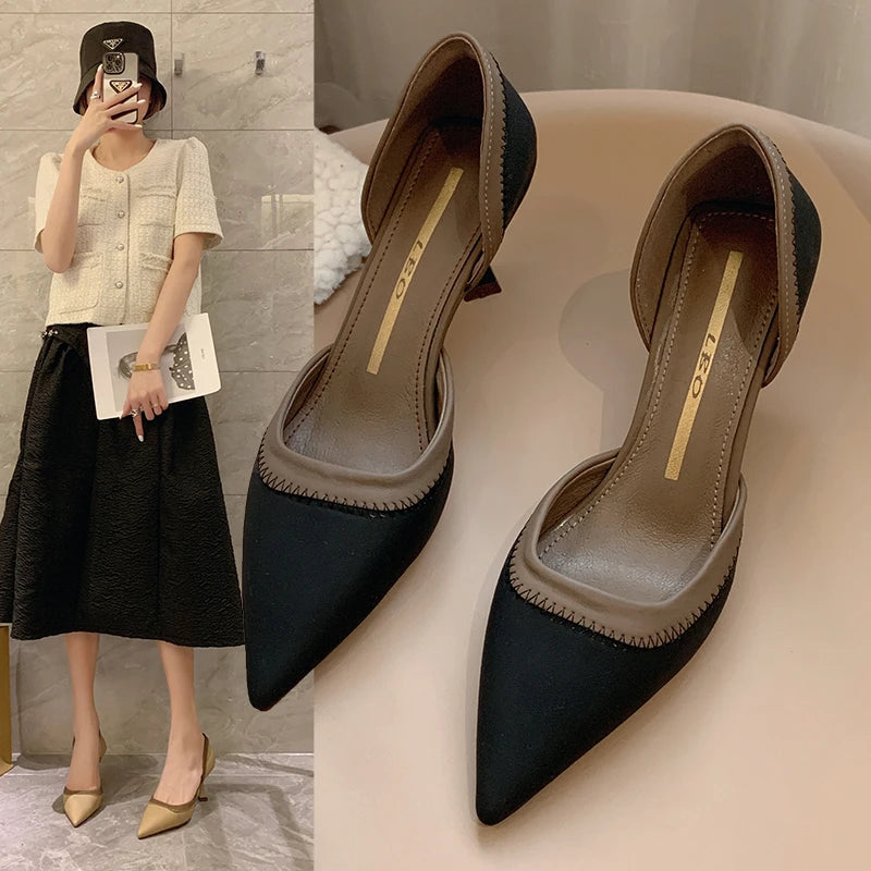Highheeled Slippers Pointy Highheeled Mule Summer Party Ball Shoes Shoes