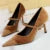 Shoes New Buckle Design Pumps Pointed Shoes High Heels Suede Stilettos Heels 7cm 10cm Shoes Large Size 43