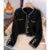Cropped Black Tweed Jacket Suit Quilted Coat Winter Short Blazer Korean Thick Outerwear Tops