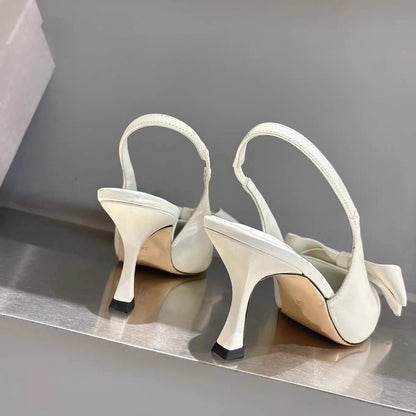 Spring Summer New High Heel Bow Pointed Toe Stiletto Sandals Shoes