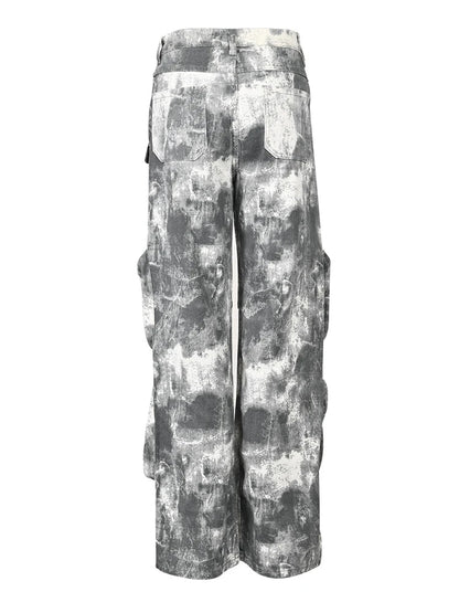 Jeans High Waist Multi Pocket Loose Camouflage Denim Cargo Pants Summer New