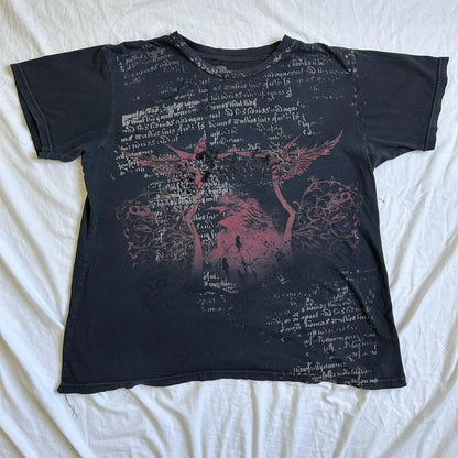 Y2k Grunge Cyber Goth Tee Skull Graphic Short Sleeve Crop Tops Japanese Kawaii 00s Retro Skater T-shirt