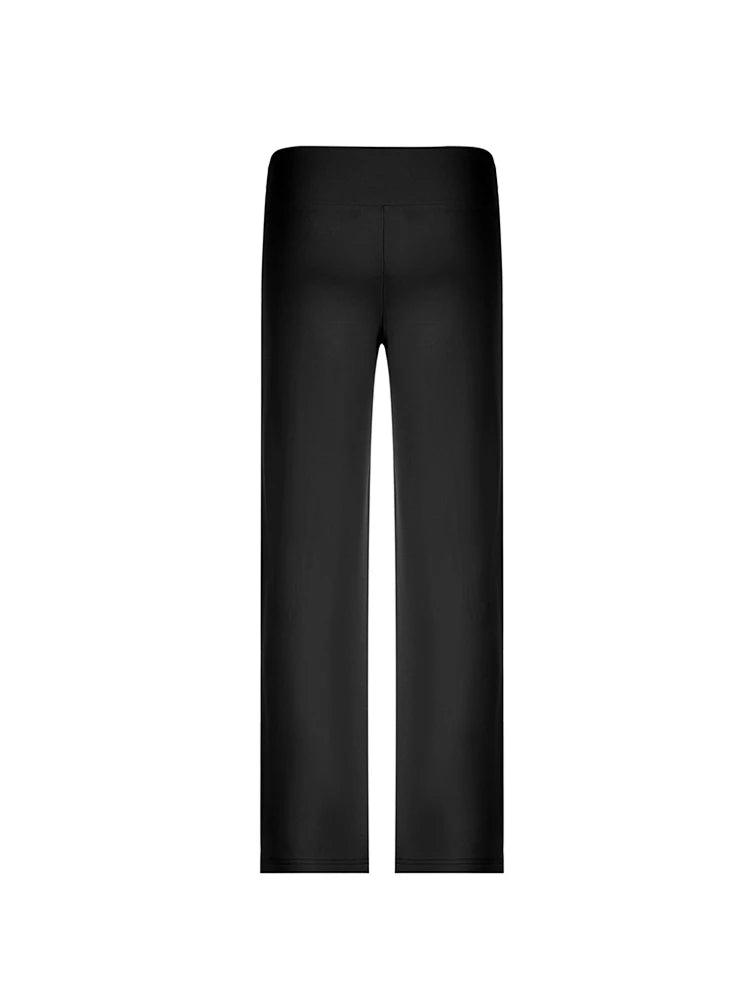Drawstring Low Waist Straight Pants Basic Jogger Sweatpants