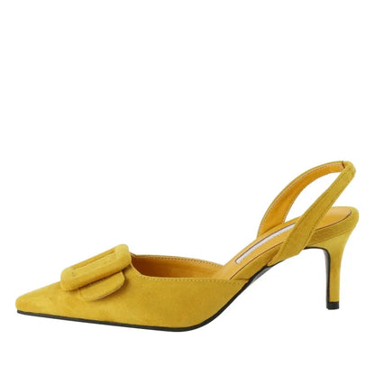 Sandals Summer Pointed Toe High Heels Stiletto Square Buckle Large Size Single Shoes