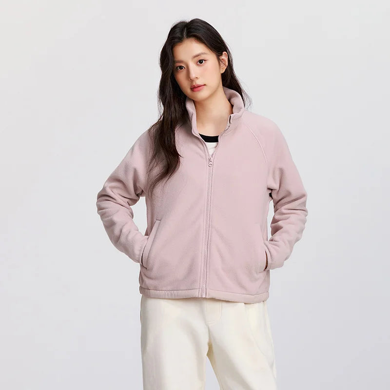 Coat Antistatic Polar Fleece Loose New Winter Stand-up Collar Raglan Sleeve Jacket