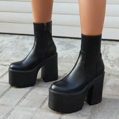 Platform Ankle Boots Winter Brand Design Great Quality Gothic Style Comfy Cool Street Shoes Boots Big Size 43