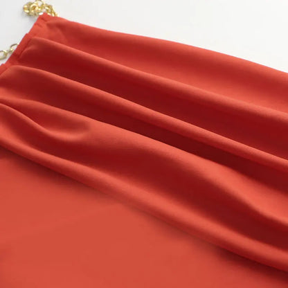 Dresses Spring Summer New Chain Split Maxi Dresses Backless Sleeveless Lady Dress Clothing