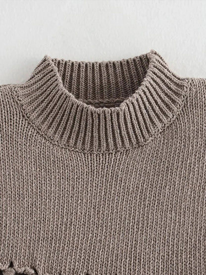 Knitted Sleeveless Tassel Sweater Turtleneck Pullover Sweaters Female Spring Design Street Tops
