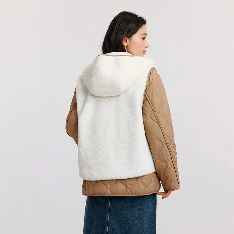 Cotton Jacket Imitation Lamb Wool Vest Waterproof Lightweight Cotton Jacket Winter New Two-piece Set
