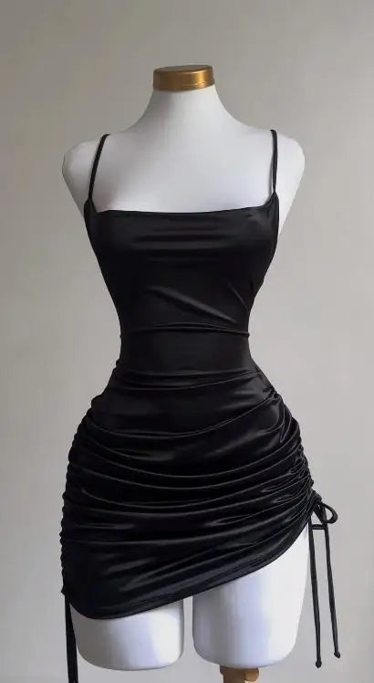 Europe and the United States Explosive New Cross-border Dress Summer High Sense Lace-up Halter Spice Bag Hip Skirt