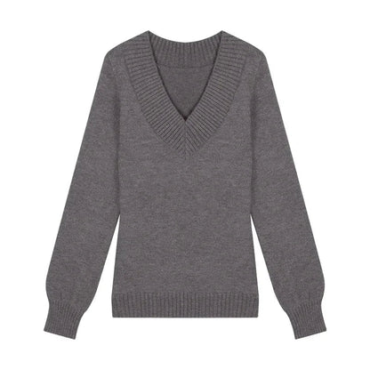 Autumn New Loose Longsleeved Sweater + Plaid Skirt + Lace Splicing Black Camisole Threepiece Suit
