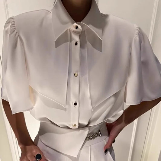 Blouses Spring Summer Korean Shirts Office Lady Simple Blusas Mujer