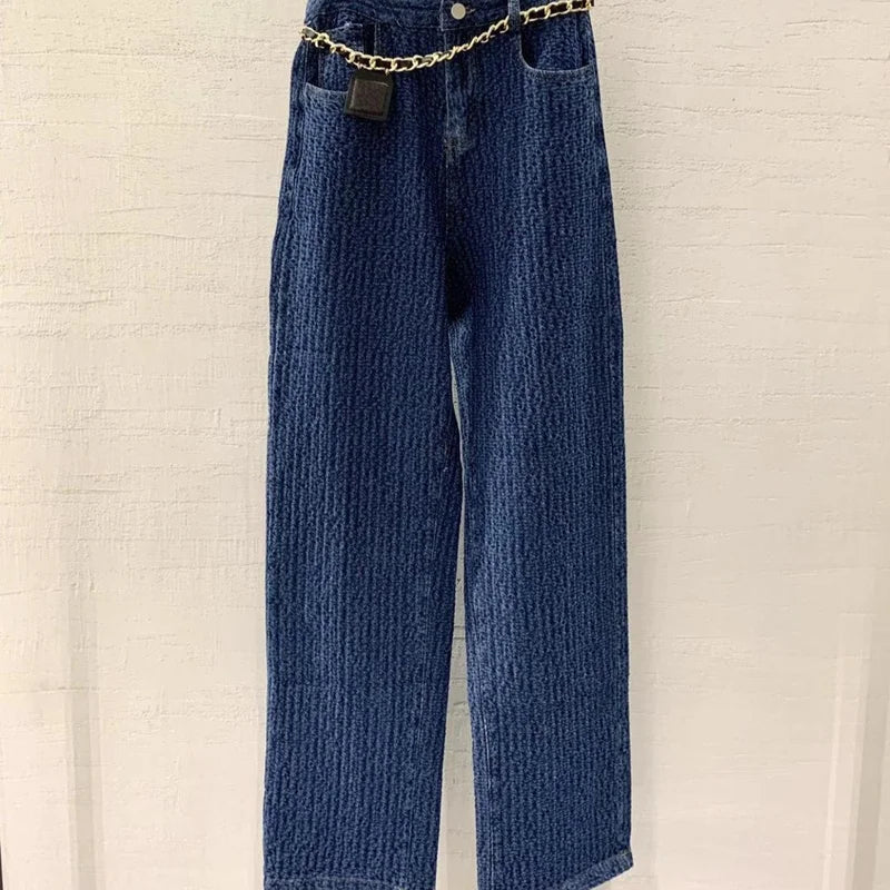 Spring Summer Clothes Loose High Waist Wide Leg Pants for Wide Leg Denim Pants Loose Jeans for