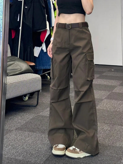 Woman Baggy Jeans Low Waist Denim Straight Leg Pants Color Floorlength Daily Cozy Korean Sweet Ins