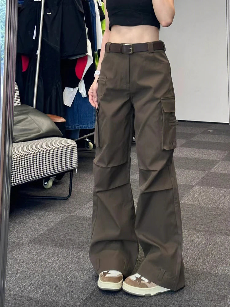 Woman Baggy Jeans Low Waist Denim Straight Leg Pants Color Floorlength Daily Cozy Korean Sweet Ins